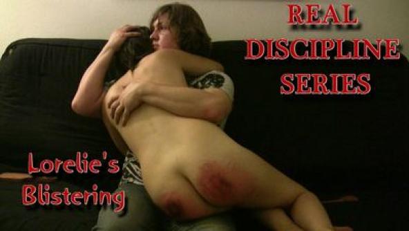 REAL DISCIPLINE SERIES: Lorelie's Blistering (Very severe nude spanking to sobbing) - MP4