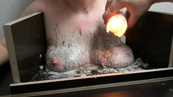 The tit destruction device Part 3 - Hot candle wax