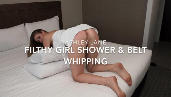 Filthy Girl Shower Time Belt Whipping - 1080p