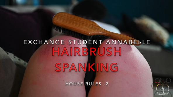 Exchange Student Annabelle - Hairbrush Spanking - 1080p