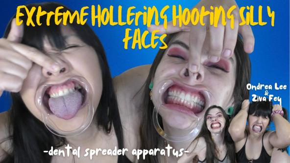 4K/ Ziva Fey - Extreme Hollering Hooting Silly Faces with Ondrea Lee