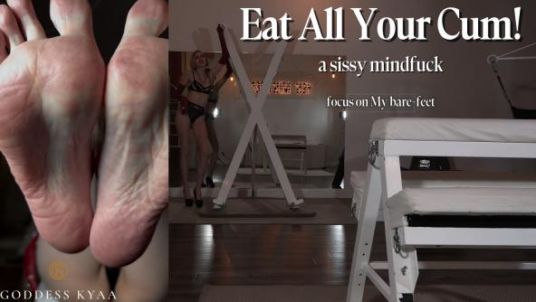 Eat All Your Cum for My Feet - Sissy JOI Mindfuck Goddess Kyaa in Leather Lingerie