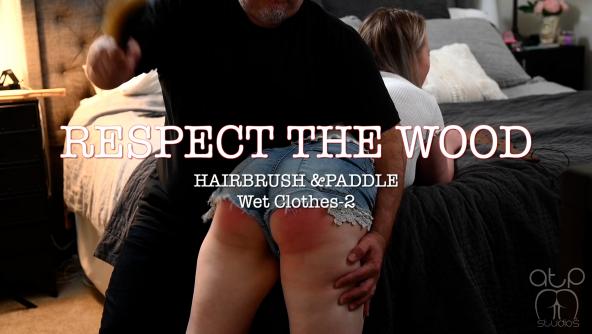 Respect the Wood - Hard Hairbrush and Paddle - Wet Clothes - 2 - 1080p