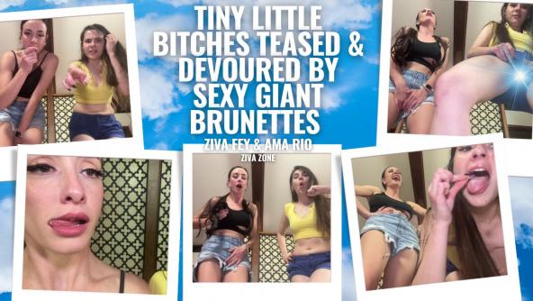 4K/ Ziva Fey - Tiny Little Bitches Teased And Devoured By Sexy Giant Brunettes