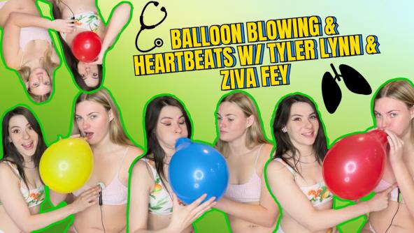 HD/ Ziva Fey - Balloon Blowing And Heartbeats With Tyler Lynn