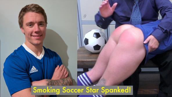 Smoking Soccer Star Spanked! Featuring Ashley 